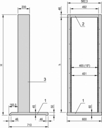 20118-742, Lab rack upright 39U(HE), Schroff