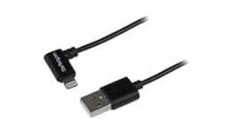 USBLT2MBR, Charging Cable Right Angled USB-A Plug - Apple Lightning 2m USB 2.0 Black, StarTech.com