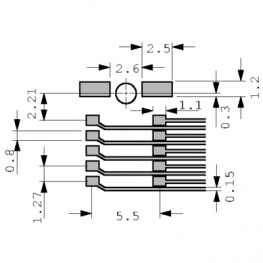 154806, Vertical socket H 6.25 mm Female 26, Erni / TE