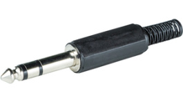 RND 205-00586, Stereo Jack Connector&nbsp;&nbsp;Black, 6.3 mm, Male, RND Connect