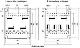 UI 481 0004, PCB transformer 40 VA 15 VAC (2x), Hahn