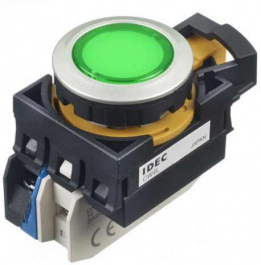 CW4L-A2E10Q4G, Illuminated Pushbutton Switch, 10 A, 24 VAC/VDC, IDEC