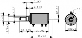 7216R10KL.25, Potentiometer 10 kOhm linear +- 3 %, BI Technologies