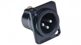AC3MMDZB, XLR, Receptacle 3 AC Soldering Connection Black, Amphenol