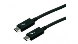 11.02.9041, Cable Thunderbolt 3 Plug - Thunderbolt 3 Plug 1m USB 3.2 Black, Roline