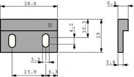 57135-000, Магнит: постоянный магнит; 28,57x19,05x6,35мм; AlNiCo-5, Littelfuse