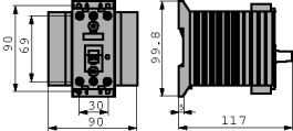 3RF2430-1AB45, Реле: полупроводниковое; Uупр: 4?30ВDC; 30А; 48?600ВAC; 3-фазный, Siemens