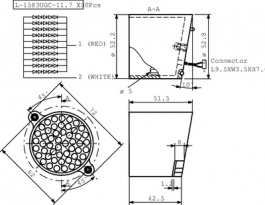 BL0307-50-46, LED-cluster green 52 mm, Kingbright