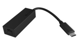 IB-LAN100-C3, USB 3.0 to Gigabit Ethernet LAN Adapter, USB-C - RJ45 Black, ICY BOX