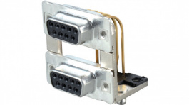 164A19919X, D-Sub dual socket 18 female / female solder pcb tht/90deg., Conec