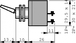638NH, Toggle Switch On-Off-(On) 1P, APEM