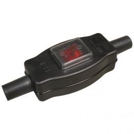 9002-004.01, Cord in-line switch, 230 VAC, Black, interBAR