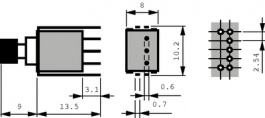 BB25AB, Переключатель: кнопочный; Пол: 2; DPDT; 0,4A/28ВAC; Серия: BB, NKK Switches (NIKKAI, Nihon)