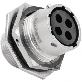 RT0714-4SNH, Jam nut receptacle 4P, Amphenol