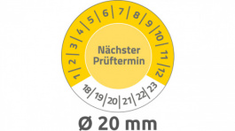 6933, Inspection Plate, 8 sheets/120 labels diam. 20 mm, Yellow, Zweckform