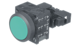 3SB3205-0AA41, Illuminable flat pushbutton green with contact elements and lampholder BA9s, Siemens