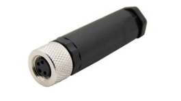 RND 205-01141, M8 Circular Connector, Straight, Socket, 4 Poles, A-Coded, Screw, RND Connect