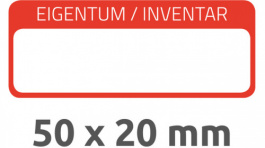 6902, Inventory Labels, 10 sheets/50 labels, 50 x 20 mm, White / Red, Zweckform