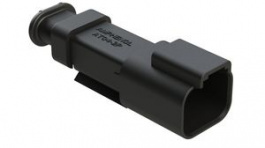 AT04-2P-SR01BLK, Crimp Housing, Plug, 1 Rows, 2 Poles, Black, Amphenol