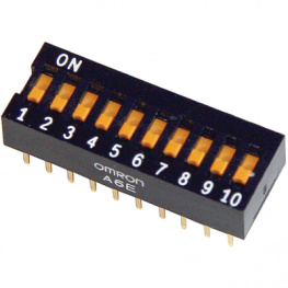 A6E-8101, Переключатель: DIP-SWITCH; Кол-во секций:8; ON-OFF; 0,025A/24ВDC, Omron