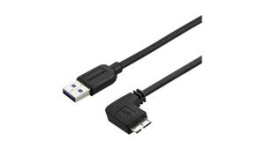 USB3AU50CMRS, Charging Cable Right Angle USB-A Plug - USB Micro-B Plug 500mm USB 3.0 Black, StarTech.com
