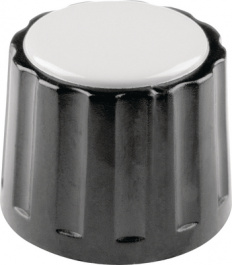 333.6, Plastic rotary knob without line black 28 mm, Mentor