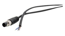 RND 205-01152, M8 Straight Plug Cable Connector, 2m, 3 Poles, A-Coded, Solder, RND Connect