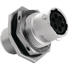 RT0710-6SNH, Jam nut receptacle 6P, Amphenol