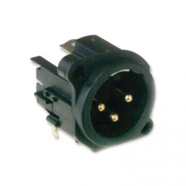 AC3MAH1-AU-B, XLR, Receptacle 3 AC PCB Black, Amphenol