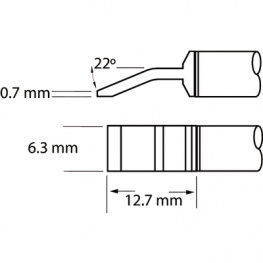 PTTC-704, Soldering Tip Blade, pair 6.3 mm 390 °C, Metcal