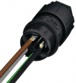 QPD W 3PE2,5 6-10 M25 1,0 BK, Panel feed-through connector 1 m 3+PEP, Phoenix Contact