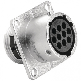 RT0012-10SNH, Square flange receptacle 10P, Amphenol