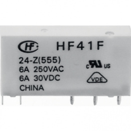 HF41F/12-Z, PCB power relay 12 VDC 170 mW, HONGFA