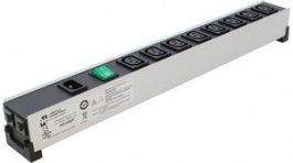 1581H8DP, Multiple Socket Outlet Strip, With Switch, 8 x IEC 320-C13, Black, Hammond