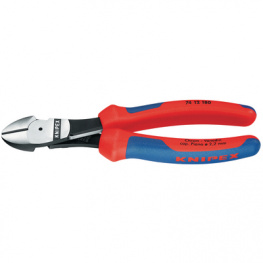 74 12 180, Power side-cutting pliers 180 mm, Knipex