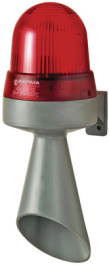 42512075, Комбинация проблескового маяка/гудка, настенный монтаж красный, WERMA Signaltechnik