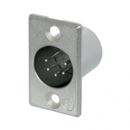NC5MP, XLR Panel-mount male receptacle 5 Poles P Soldering Connection Nickel - Plated, Neutrik