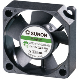 MC30101V1-0000-A99, Axial fan DC 30 x 30 x 10 mm 12 VDC, Sunon