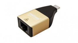 12.02.1111, Ethernet Adapter USB-C - RJ45 Gold, Roline