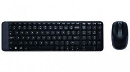 920-003168, Keyboard and Mouse, 1000dpi, MK220, UK English, QWERTY, Wireless, Logitech