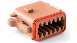 AT06-12SD, Crimp Housing, Receptacle, 2 Rows, 12 Poles ,Keying Option D, Orange, Amphenol