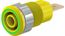 23.3060-20, Safety Socket 4mm Green / Yellow 32A 1kV Gold-Plated, Staubli (former Multi-Contact )