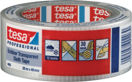 04665 48MM X 25 M TRANSPAR, Outdoor cloth tape transparent 48 mmx25 m, Tesa