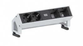 902.411, Desk Outlet with 2x Custom Module DESK 2 2x DE Type F (CEE 7/3) Socket - GST18i3 Plug 200mm, Bachmann