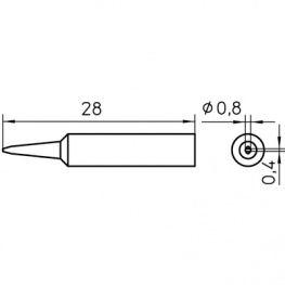 XNT H, Soldering tip Chisel shaped 0.8 mm, Weller