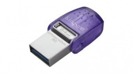 DTDUO3CG3/64GB, USB Stick, DataTraveler microDuo 3C, 64GB, USB 3.1, Silver/Purple, Kingston