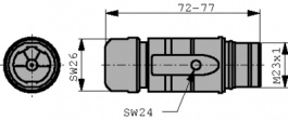 7613 4000, Cable connector, LS1 Design F6 3+PE+4P, Contact Connectors