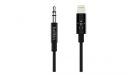 AV10172BT03-BLK, Audio Cable 3.5 mm Jack Plug - Apple Lightning 900mm, BELKIN