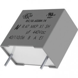 R474R410050A1K, X1 Capacitor,&nbsp;&nbsp;1 uF, 440 VAC, Kemet