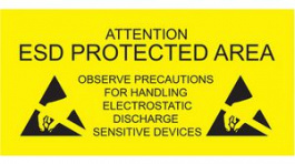 RND 600-00084, ESD Caution Sign Self-Adhesive Yellow, RND Lab